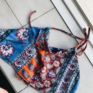 printed halter bikini top!
